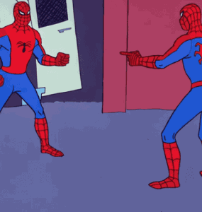 spider-man zeigt auf spider-man meme