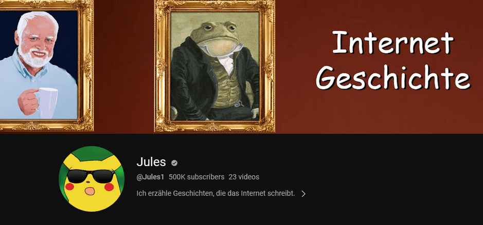 jules youtube kanal abonnenten memes